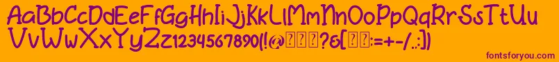 Bonita free Font – Purple Fonts on Orange Background