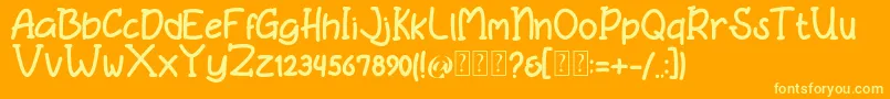 Bonita free-Schriftart – Gelbe Schriften auf orangefarbenem Hintergrund