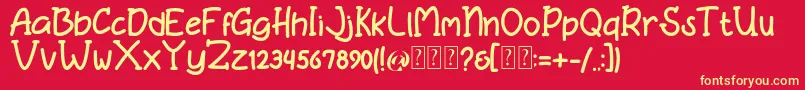 Bonita free Font – Yellow Fonts on Red Background