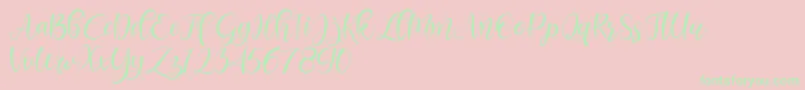 Bonita Font – Green Fonts on Pink Background