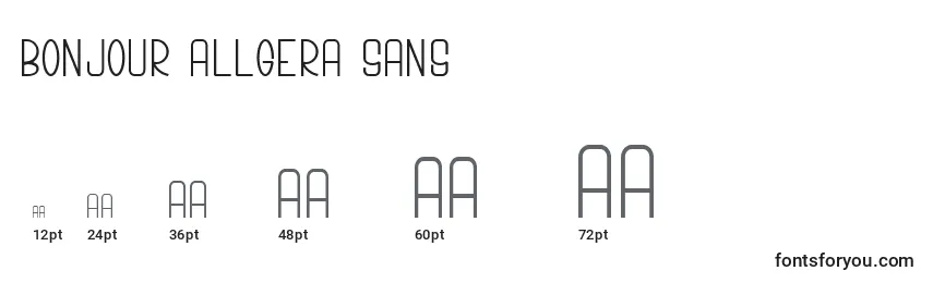Размеры шрифта Bonjour Allgera Sans