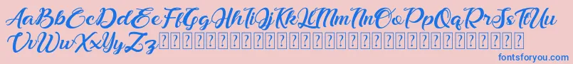 Bonjour Allgera Font – Blue Fonts on Pink Background