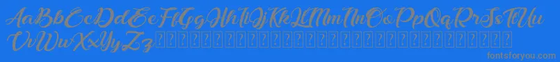 フォントBonjour Allgera – 青い背景に灰色の文字