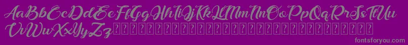 Bonjour Allgera-Schriftart – Graue Schriften auf violettem Hintergrund