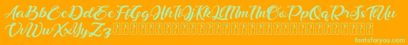 Bonjour Allgera Font – Green Fonts on Orange Background