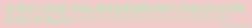 Bonjour Allgera Font – Green Fonts on Pink Background