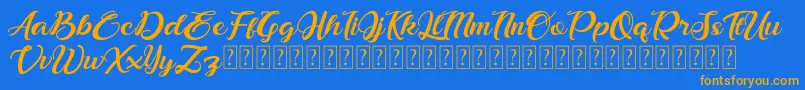 Bonjour Allgera Font – Orange Fonts on Blue Background