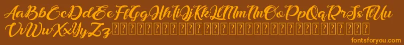 Bonjour Allgera Font – Orange Fonts on Brown Background