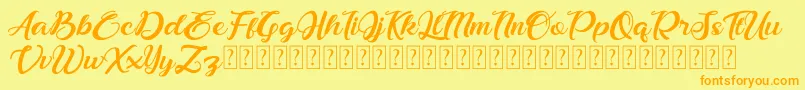 Bonjour Allgera Font – Orange Fonts on Yellow Background