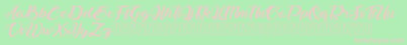 Bonjour Allgera-fontti – vaaleanpunaiset fontit vihreällä taustalla