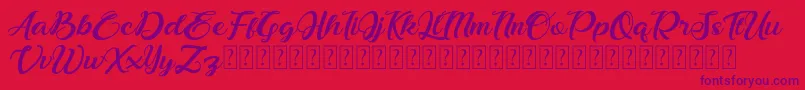 Bonjour Allgera Font – Purple Fonts on Red Background