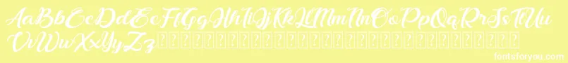 Bonjour Allgera Font – White Fonts on Yellow Background