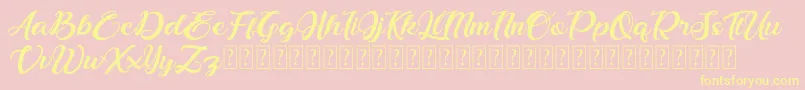 Bonjour Allgera Font – Yellow Fonts on Pink Background