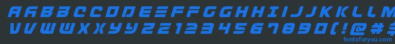 Defconzerotitleital-fontti – siniset fontit mustalla taustalla