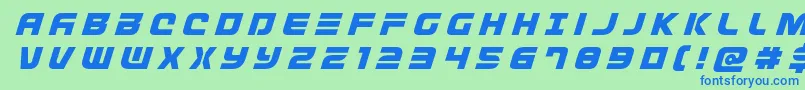 Defconzerotitleital Font – Blue Fonts on Green Background