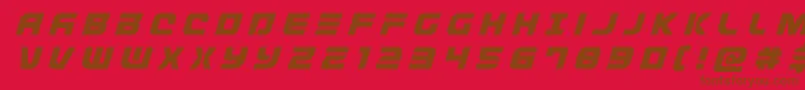 フォントDefconzerotitleital – 赤い背景に茶色の文字