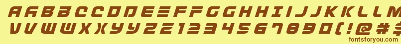 Шрифт Defconzerotitleital – коричневые шрифты на жёлтом фоне
