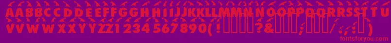 Czcionka Bonnet   – czerwone czcionki na fioletowym tle