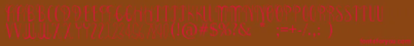 Bonney Lass-Schriftart – Rote Schriften auf braunem Hintergrund