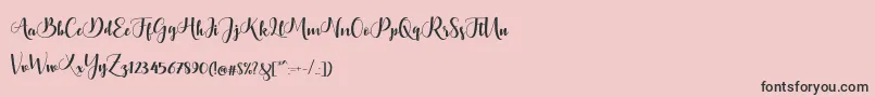 Fonte Bontella Script – fontes pretas em um fundo rosa
