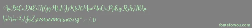 Bontella Script Font – Green Fonts on Gray Background