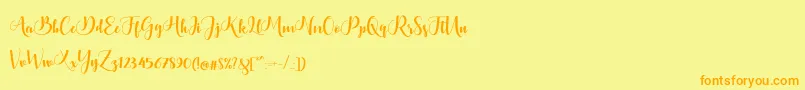 Bontella Script Font – Orange Fonts on Yellow Background