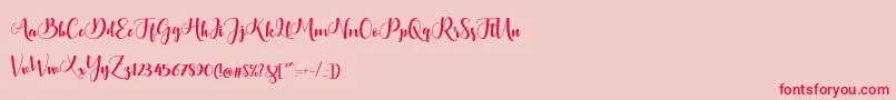 Bontella Script Font – Red Fonts on Pink Background