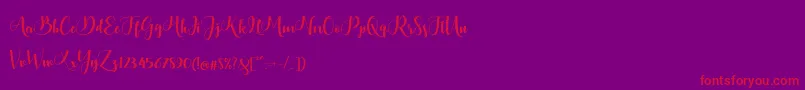 Bontella Script Font – Red Fonts on Purple Background