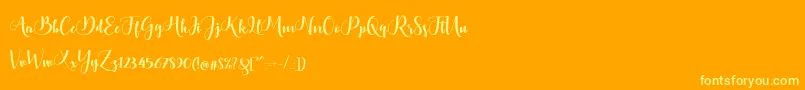 Bontella Script Font – Yellow Fonts on Orange Background