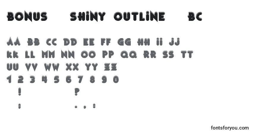 Fuente Bonus   Shiny Outline   BC - alfabeto, números, caracteres especiales