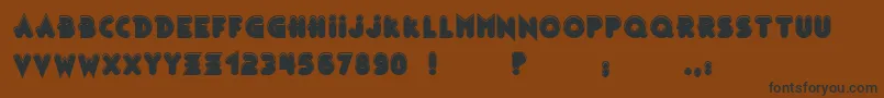 フォントBonus   Shiny Outline   BC – 黒い文字が茶色の背景にあります