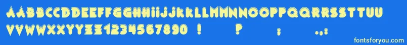 フォントBonus   Shiny Outline   BC – 黄色の文字、青い背景