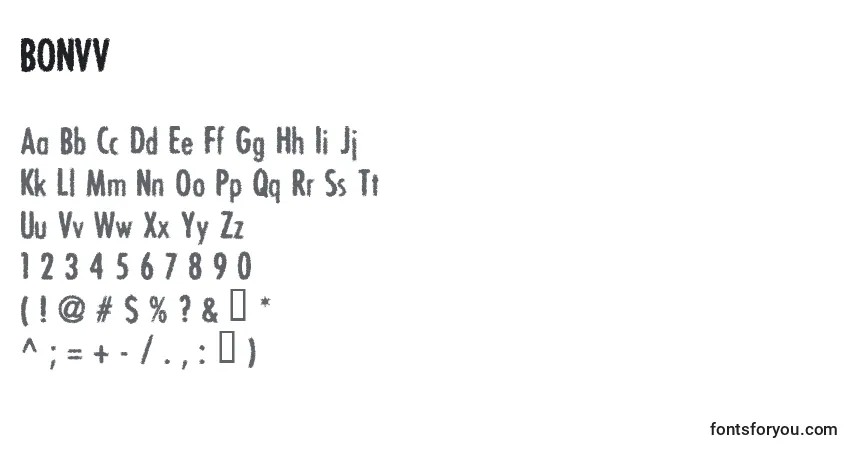 Czcionka BONVV    (121858) – alfabet, cyfry, specjalne znaki