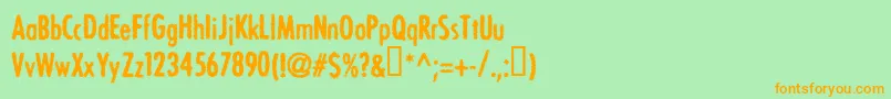 Шрифт BONVV    – оранжевые шрифты на зелёном фоне