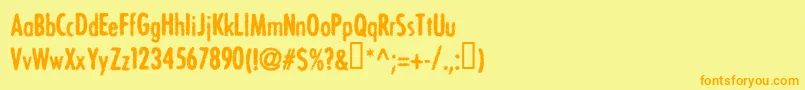 フォントBONVV    – オレンジの文字が黄色の背景にあります。