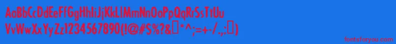 BONVV   -Schriftart – Rote Schriften auf blauem Hintergrund