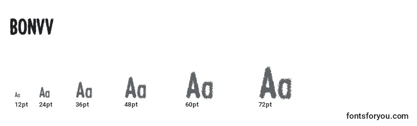 Размеры шрифта BONVV    (121858)
