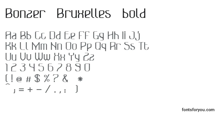 Czcionka Bonzer   Bruxelles   bold – alfabet, cyfry, specjalne znaki