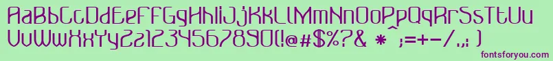 Bonzer   Bruxelles   bold Font – Purple Fonts on Green Background