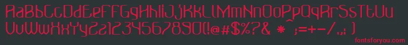 フォントBonzer   Bruxelles   bold – 黒い背景に赤い文字