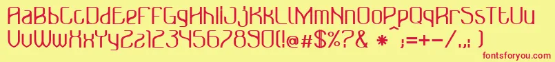 Bonzer   Bruxelles   bold Font – Red Fonts on Yellow Background