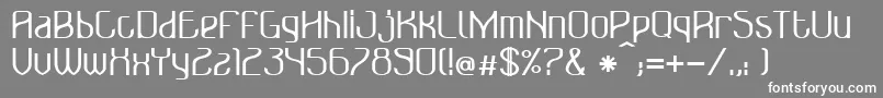 フォントBonzer   Bruxelles   bold – 灰色の背景に白い文字