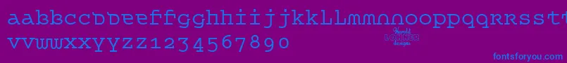 フォントQueerTheoryRegulartrial – 紫色の背景に青い文字