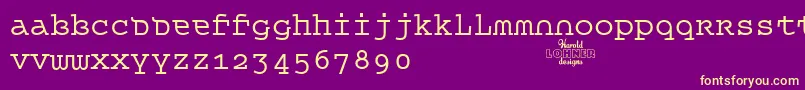 Шрифт QueerTheoryRegulartrial – жёлтые шрифты на фиолетовом фоне