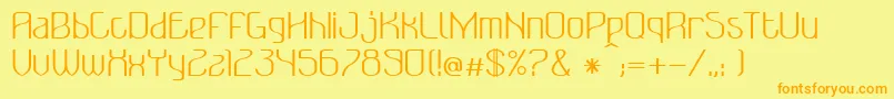 Bonzer   Bruxelles   regular Font – Orange Fonts on Yellow Background