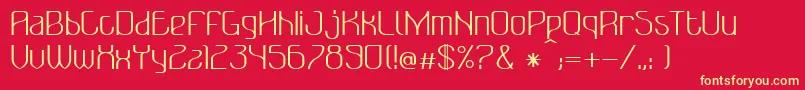 Bonzer   Bruxelles   regular Font – Yellow Fonts on Red Background