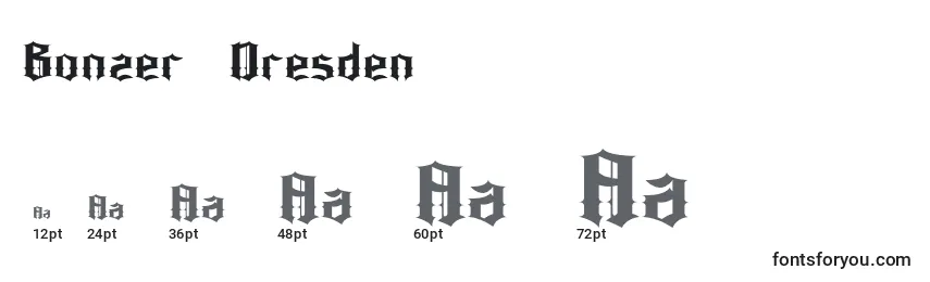 Размеры шрифта Bonzer   Dresden