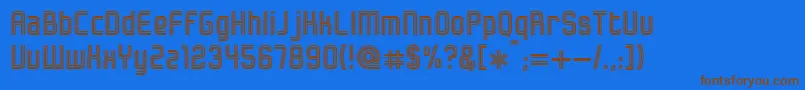 フォントBonzer   Herzogenaurach – 茶色の文字が青い背景にあります。