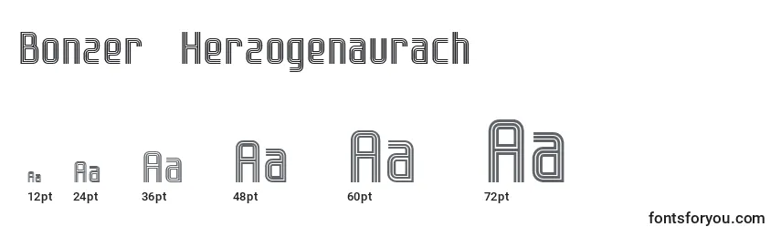 Размеры шрифта Bonzer   Herzogenaurach