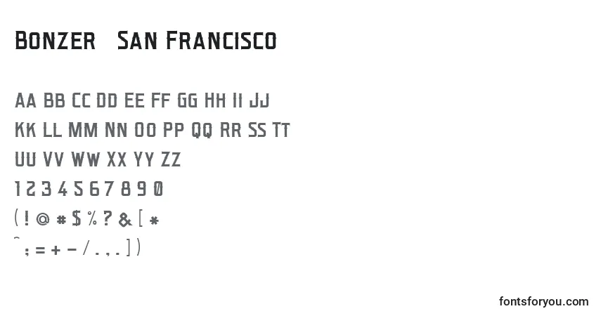 Шрифт Bonzer   San Francisco – алфавит, цифры, специальные символы